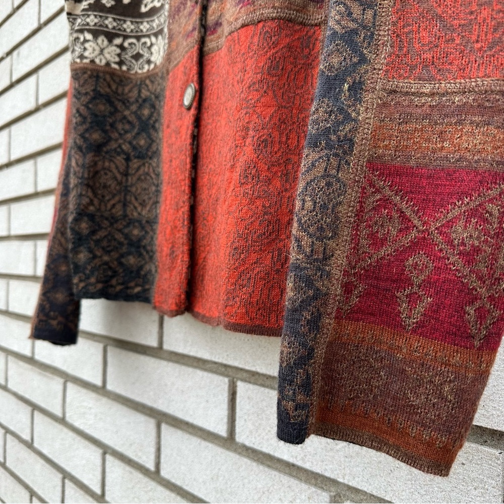 Peruvian Link Alpaca Patchwork Jacket Boho Artisa… - image 8